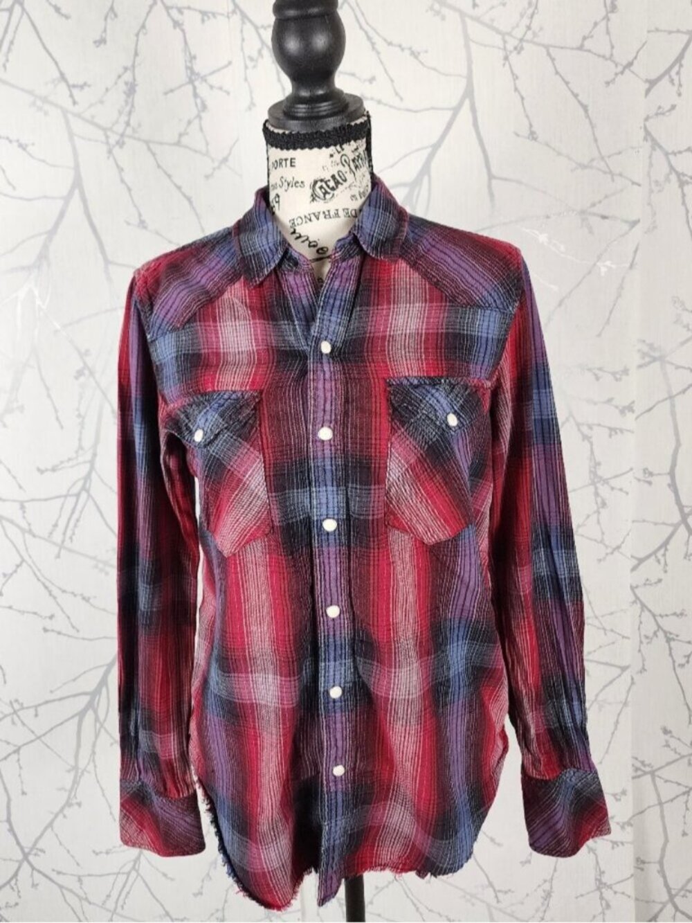Golden TNA Red Plaid Cotton Flannel Western Shirt